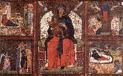 unknow artist Virgin and Child Enthroned with Scenes from the Life of the Virgin France oil painting artist